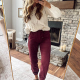 Mica Wine HR Cropped Joggers
