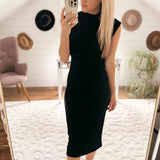 Easy On The Eyes Black Sleeveless Midi