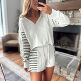 Oatmeal Linden Contrast Shorts