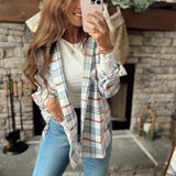 Arielle White Multi Plaid Button Up