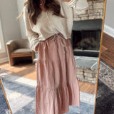 Rose Latte Maxi Skirt