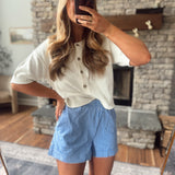 Light Blue Syd Striped Shorts