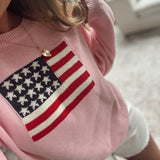 Pink Old Glory Oversized Sweater