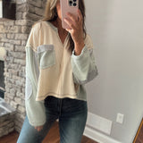 Milana Cream Color Block Long Sleeve