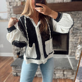 Black Floral Lace Hooded Jacket