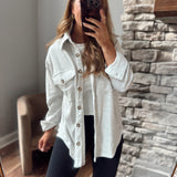 White Jam Session Fleece Shacket