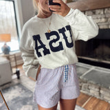 Blue Heart Plaid Boxer Shorts