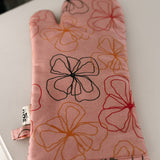 Pink Floral Linework Oven Mitt IN STORE