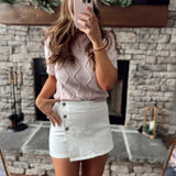 The Perfect White Risen HR Button Down Skort