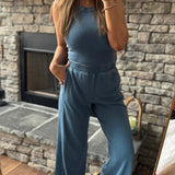 Deep Sea Julia Mineral Wash Wide Leg Pant