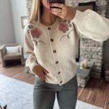 Ecru Pick Me Petals Cardigan