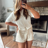 Light Beige Penny Dot Shorts