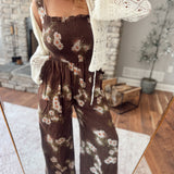 Daisy Chains Mocha Square Neck Smock Jumpsuit