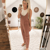 Lucky Break Woodrose Denim Open Back Overalls