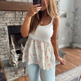 Off White Dalia Ruffle Tank Top