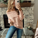 Blushing Cutie Pink Off Shoulder Sweater
