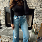 Flying Monkey Blue Grove HR Wide Leg Denim