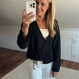 Washed Black Powell Knit Blouse