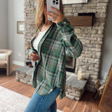 Arielle Green Multi Plaid Button Up