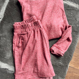 Red Kaloin Long Sleeve and Shorts Set