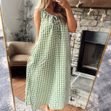 Green Gingham Clovah Maxi Dress