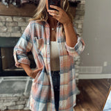 Day Dreams Pink Button Up Shacket Dress With Roll Up Sleeves