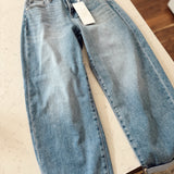 Risen Medium HR Barrel Crop Cuffed Jeans
