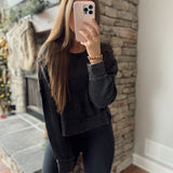 Faded Black Thermal Top