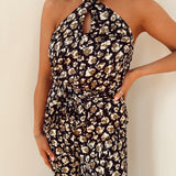 Prima Rosa Black Halter Jumpsuit