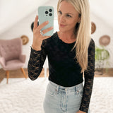 Loving Lace Black Sheer Sleeve Bodysuit