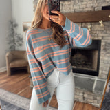 Light Blue Striped Hoboken Sweater