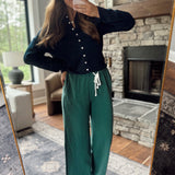 Deep Green Mineral Washed Relaxed Pant