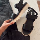 Black Jony Strap Sandals