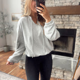 Gray Bounce Hem Top