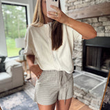 Ecru Hope Button Up Short Sleeve Cardi