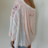 Flouncing Around Pale Pink Oversized Contrast Top