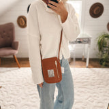 On The Go Brown Phone Holder Crossbody Bag