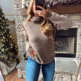 Brown Cozy Cowl Sweater