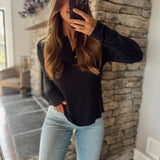 Black SoftForm Henley Long Sleeve