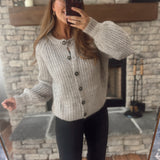 Shell Brushed Button Up Cardigan