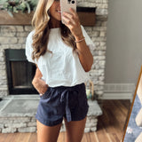 Off White Bubble Hem Short Sleeve Tee