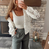 Light Gray Seamless Jacquard Scoop Neck Tank