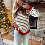 Merry Blend Striped Pullover