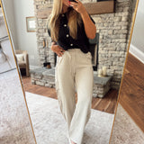Cream & Brown Happy Place Pants