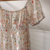 White Della Floral Midi Dress