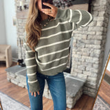 Moss & Milk Striped Sweater