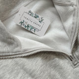 Stone Gray Elevated Drawstring Quarter Zip