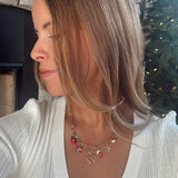 Gold Christmas Rudolph Charm Necklace