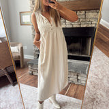 Natural Relaxed Resort Midi Dress