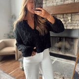 Black Textured & Timeless Sweater